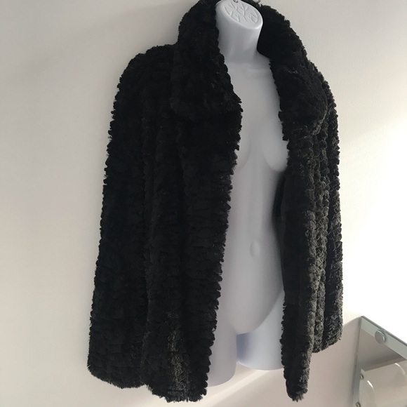 Regal Black Faux Fur Shaggy Plush Winter Coat - Picture 7 of 15